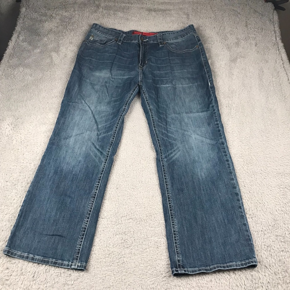 Rock & Roll Cowboy Jeans Mens 38 (38x29) Double Barrel Relaxed Straight Western
